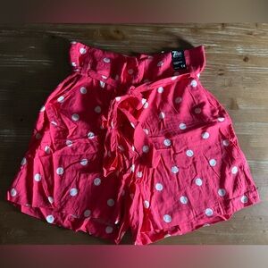 New York & Company High Waist Pink Polka Dot Shorts